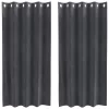 Függönyök függönyökkel 2 pcs Világosszürke 140 x 175 cm Bársony