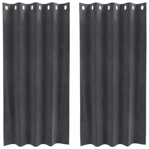 Függönyök függönyökkel 2 pcs Világosszürke 140 x 175 cm Bársony