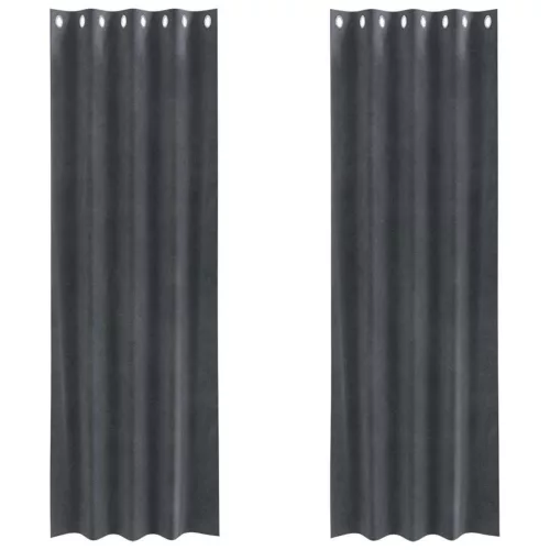 Függönyök függönyökkel 2 pcs Világosszürke 140 x 260 cm Bársony
