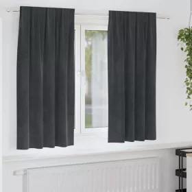   Függönyök függönyökkel 2 pcs Világosszürke 140 x 175 cm Bársony