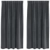 Függönyök függönyökkel 2 pcs Világosszürke 140 x 175 cm Bársony
