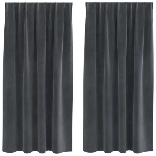 Függönyök függönyökkel 2 pcs Világosszürke 140 x 175 cm Bársony