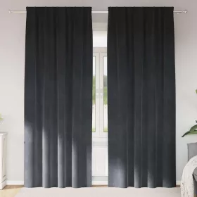   Függönyök függönyökkel 2 pcs Világosszürke 140 x 245 cm Bársony