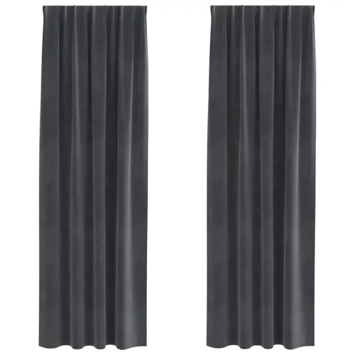 Függönyök függönyökkel 2 pcs Világosszürke 140 x 245 cm Bársony