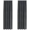 Függönyök függönyökkel 2 pcs Világosszürke 140 x 260 cm Bársony