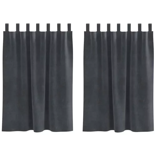 Függönyök függönyökkel 2 pcs Világosszürke 140 x 140 cm Bársony
