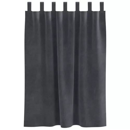 Függönyök függönyökkel 2 pcs Világosszürke 140 x 140 cm Bársony
