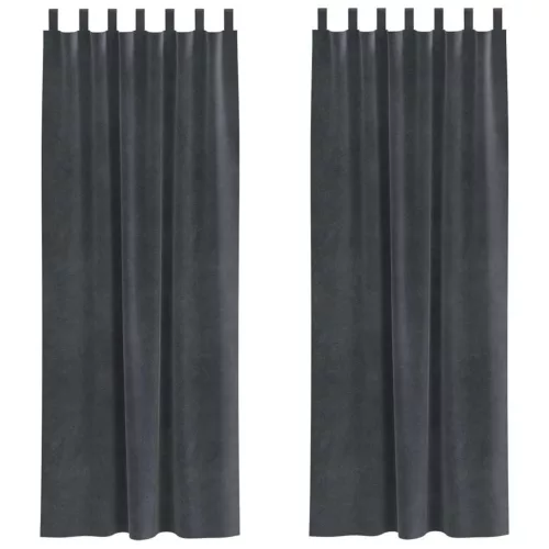 Függönyök függönyökkel 2 pcs Világosszürke 140 x 260 cm Bársony