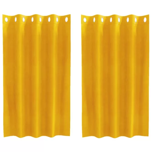 Függönyök függönyökkel 2 pcs mustársárga 140 x 140 cm Bársony