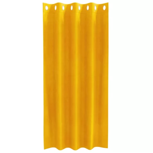 Függönyök függönyökkel 2 pcs Mustár sárga 140 x 175 cm Bársony