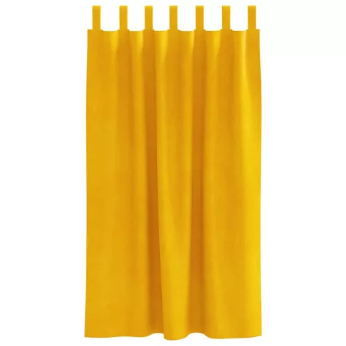 Függönyök függönyökkel 2 pcs Mustár sárga 140 x 175 cm Bársony