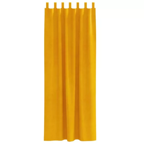 Függönyök függönyökkel 2 pcs mustársárga 140 x 225 cm Bársony