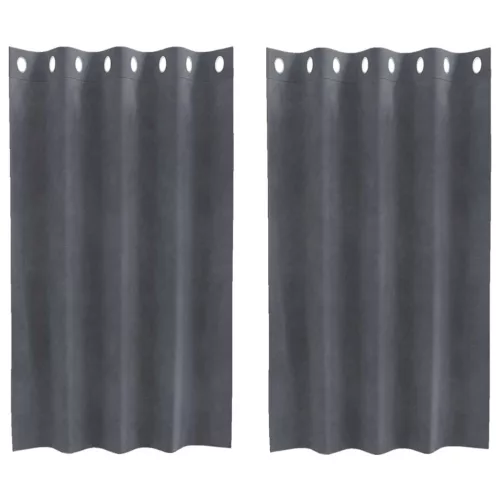 Függönyök függönyökkel 2 pcs Világosszürke 140 x 140 cm Bársony