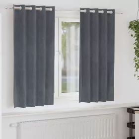   Függönyök függönyökkel 2 pcs Világosszürke 140 x 175 cm Bársony