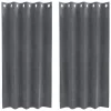 Függönyök függönyökkel 2 pcs Világosszürke 140 x 175 cm Bársony