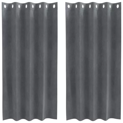 Függönyök függönyökkel 2 pcs Világosszürke 140 x 175 cm Bársony