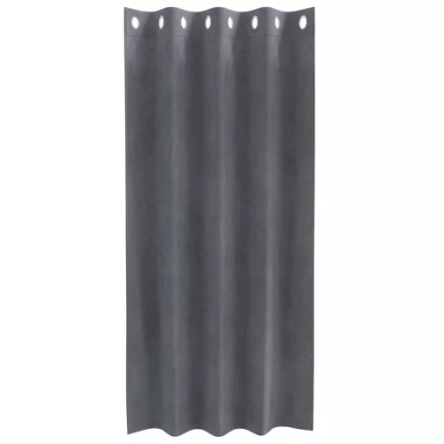 Függönyök függönyökkel 2 pcs Világosszürke 140 x 175 cm Bársony