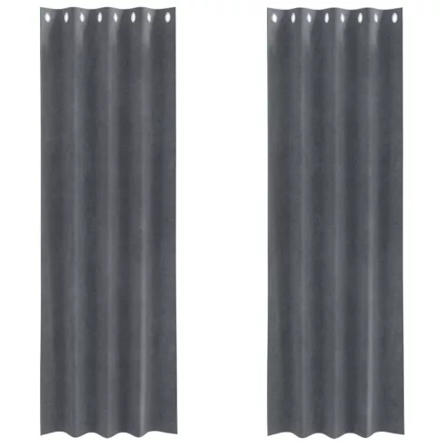 Függönyök függönyökkel 2 pcs Világosszürke 140 x 225 cm Bársony