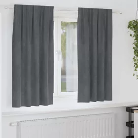   Függönyök függönyökkel 2 pcs Világosszürke 140 x 175 cm Bársony