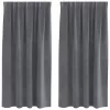 Függönyök függönyökkel 2 pcs Világosszürke 140 x 175 cm Bársony