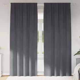   Függönyök függönyökkel 2 pcs Világosszürke 140 x 225 cm Bársony