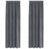 Függönyök függönyökkel 2 pcs Világosszürke 140 x 260 cm Bársony