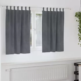   Függönyök függönyökkel 2 pcs Világosszürke 140 x 140 cm Bársony