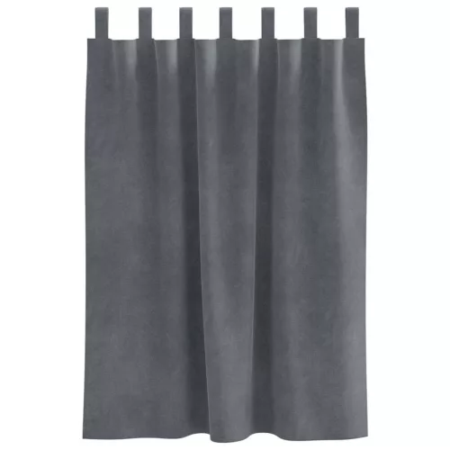 Függönyök függönyökkel 2 pcs Világosszürke 140 x 140 cm Bársony