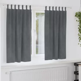  Függönyök függönyökkel 2 pcs Világosszürke 140 x 175 cm Bársony