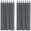 Függönyök függönyökkel 2 pcs Világosszürke 140 x 175 cm Bársony