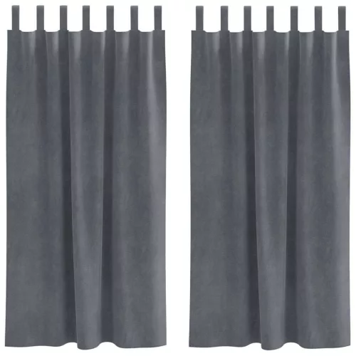 Függönyök függönyökkel 2 pcs Világosszürke 140 x 175 cm Bársony
