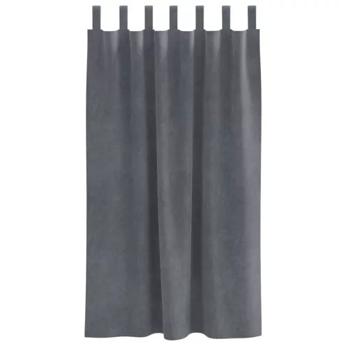 Függönyök függönyökkel 2 pcs Világosszürke 140 x 175 cm Bársony