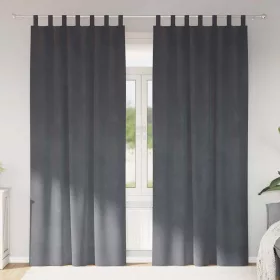   Függönyök függönyökkel 2 pcs Világosszürke 140 x 245 cm Bársony