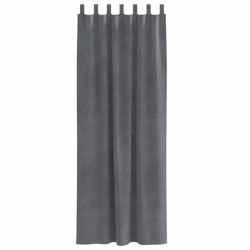 Függönyök függönyökkel 2 pcs Világosszürke 140 x 245 cm Bársony