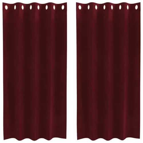 Függönyök függönyökkel 2 pcs bordó 140 x 175 cm Bársony