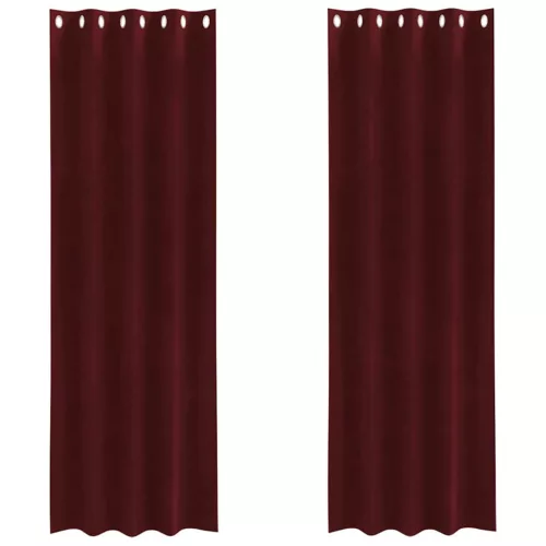 Függönyök függönyökkel 2 pcs bordó 140 x 260 cm Bársony