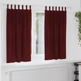   Függönyök függönyökkel 2 pcs bordó 140 x 175 cm Bársony
