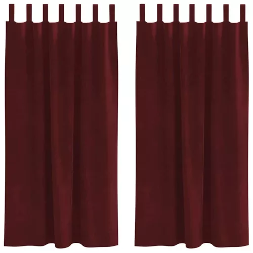 Függönyök függönyökkel 2 pcs bordó 140 x 175 cm Bársony
