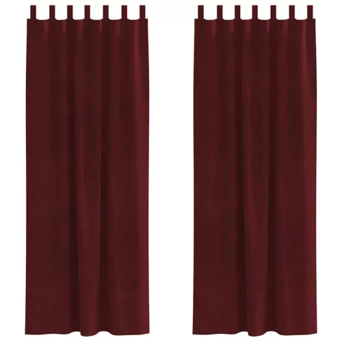 Függönyök függönyökkel 2 pcs Bordó 140 x 260 cm Bársony