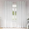Fekete Függöny Gyűrűkkel Tiszta Fehér Poliészter
