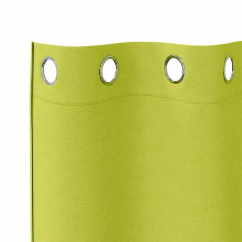 Fekete Függöny Gyűrűkkel Zöld Poliészter