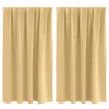 Fekete Függöny Gyűrűkkel 2 pcs Bézs 140 x 140 cm Poliészter