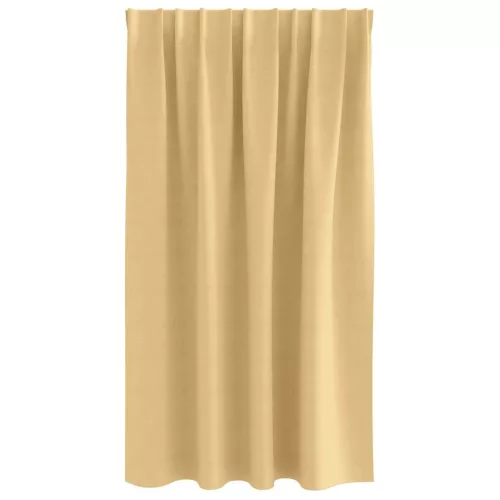 Fekete Függöny Gyűrűkkel 2 pcs Bézs 140 x 140 cm Poliészter