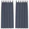 Fekete Függöny Gyűrűkkel Antracit Poliészter