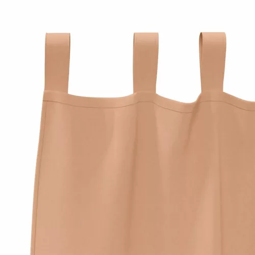 Fekete Függöny Gyűrűkkel Világos Barna Poliészter
