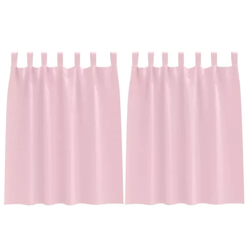 Fekete Függöny Gyűrűkkel Babarózsaszín Poliészter