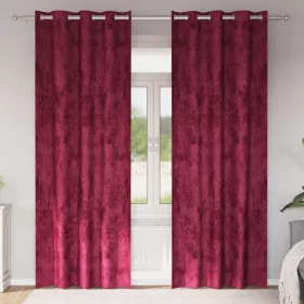 Függöny függönyökkel 2 pcs bordó 225 x 140 cm Bársony