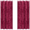 Függöny függönyökkel 2 pcs bordó 245 x 140 cm Bársony