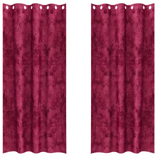 Függöny függönyökkel 2 pcs bordó 245 x 140 cm Bársony