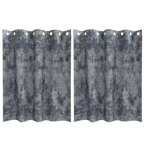 Függöny függönyökkel 2 pcs Ezüst szürke 140 x 140 cm Bársony